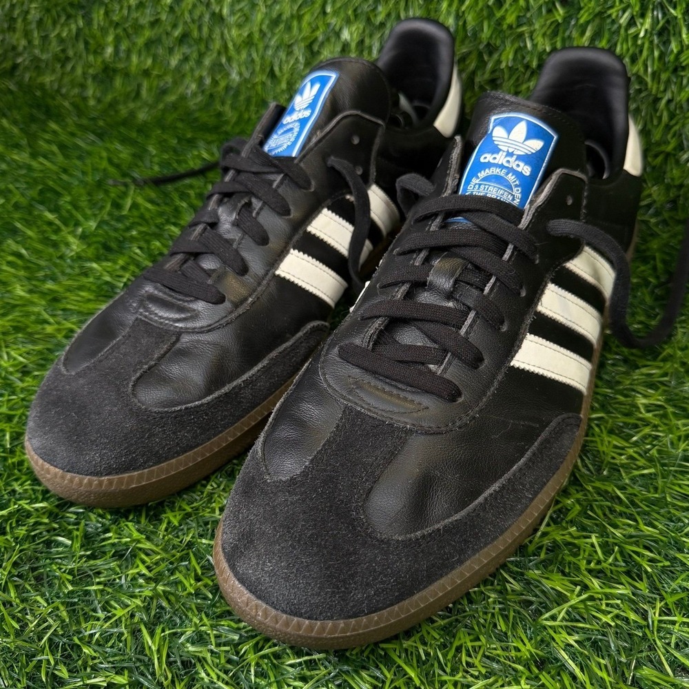 Adidas Samba OG Mens 13 Black White Gum Leather Suede B75807 Retro Sneakers